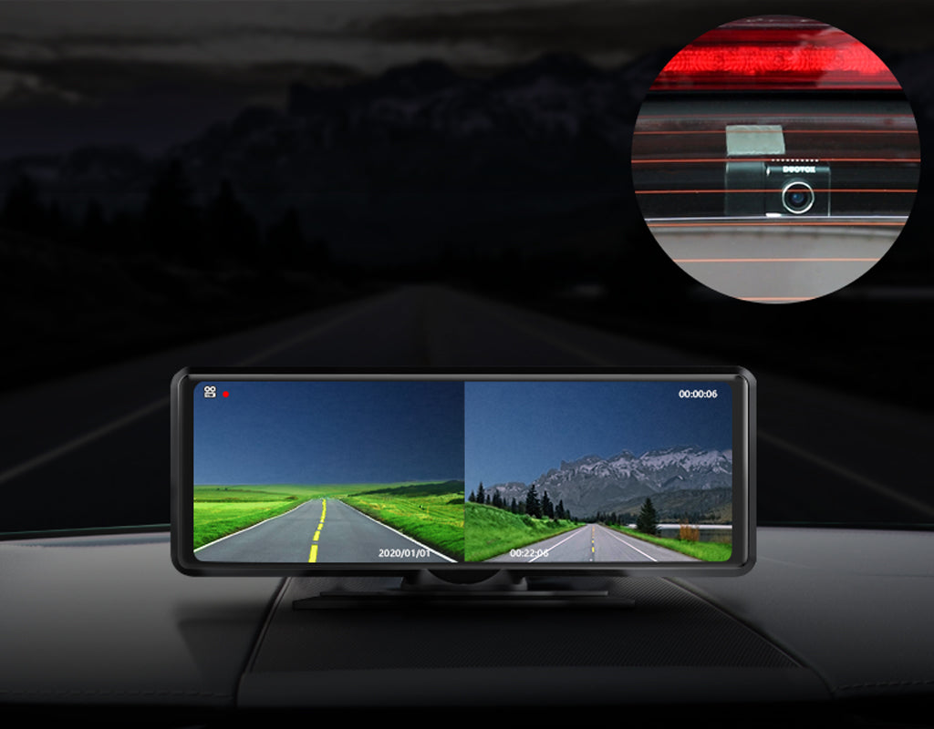 Duovox V9 1080P Night Vision Rear Camera， Split-screen Real-time Safe Monitor